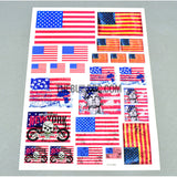USA Flags AQ Dispersible Thin Film Color Decal
