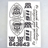 POLICE 1065 EMERGENCY RESPONSE AQ Dispersible Thin Film Black & White Decal