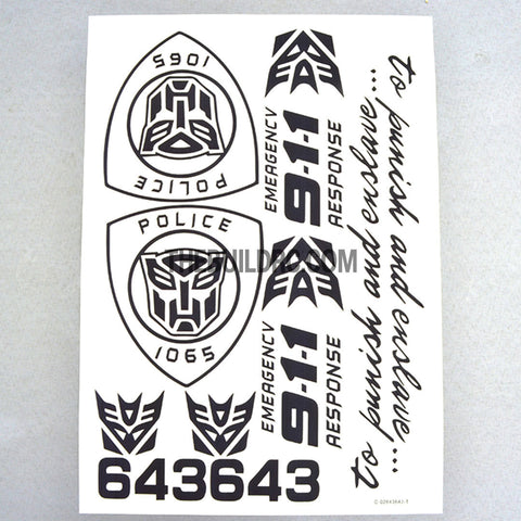 POLICE 1065 EMERGENCY RESPONSE AQ Dispersible Thin Film Black & White Decal