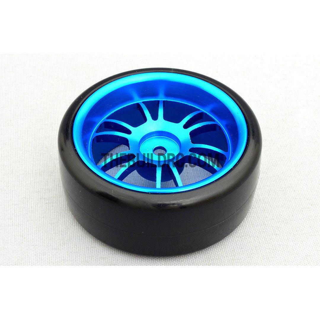 1/10 RC Car 12 Spoke 3mm Offset DRIFT Alloy Wheel with HPI OEM T-DRIFT SLICK DRIFT Tyres / Tires 4pcs