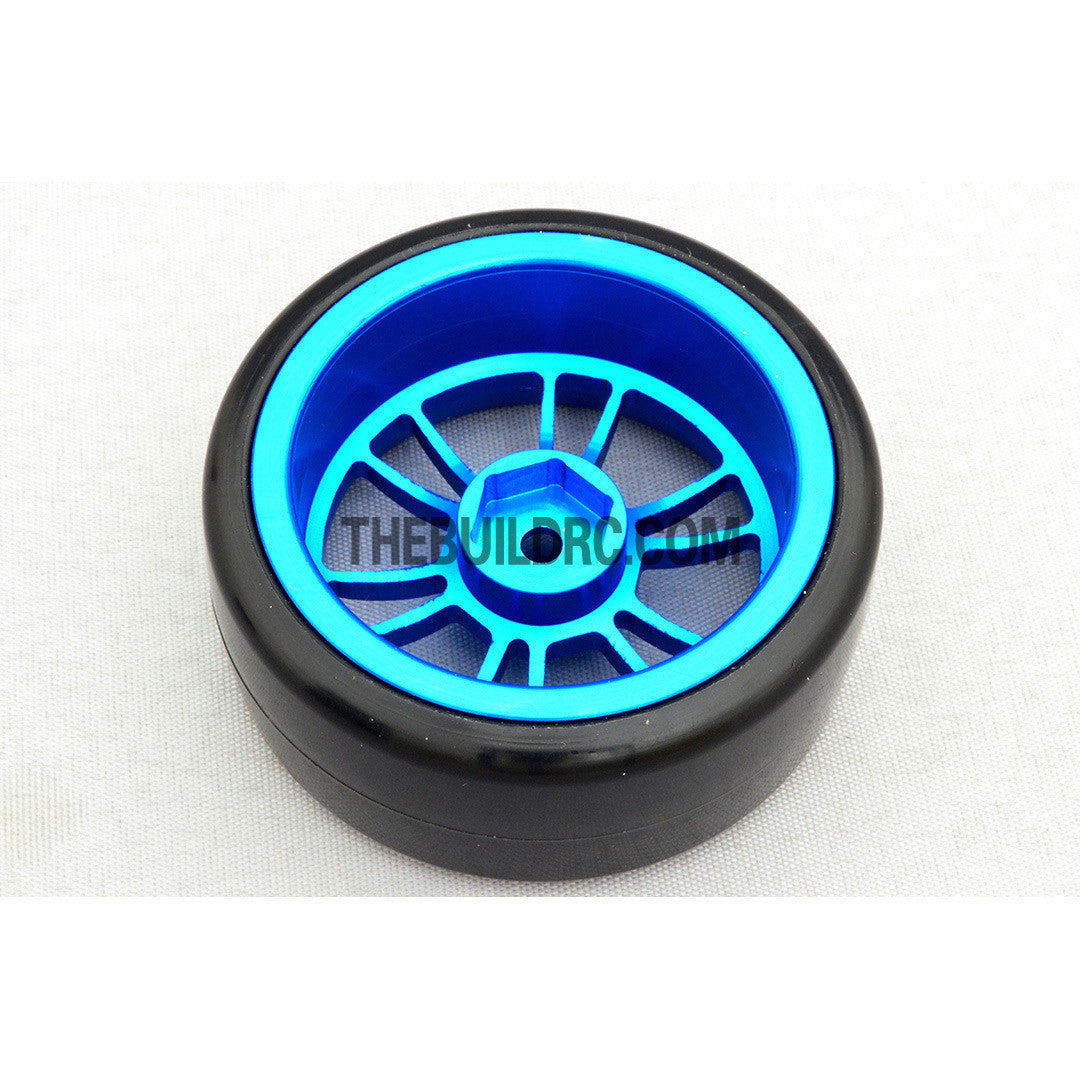 1/10 RC Car 12 Spoke 3mm Offset DRIFT Alloy Wheel with HPI OEM T-DRIFT SLICK DRIFT Tyres / Tires 4pcs
