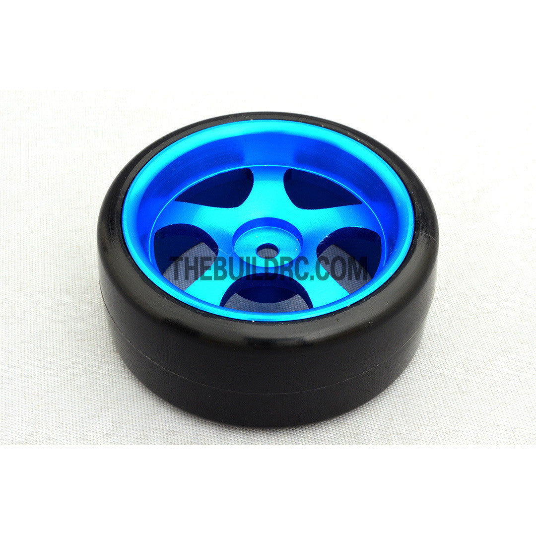 1/10 RC Car 5 Spoke Triangle 3mm Offset DRIFT Alloy Wheel with HPI OEM T-DRIFT SLICK DRIFT Tyres / Tires 4pcs