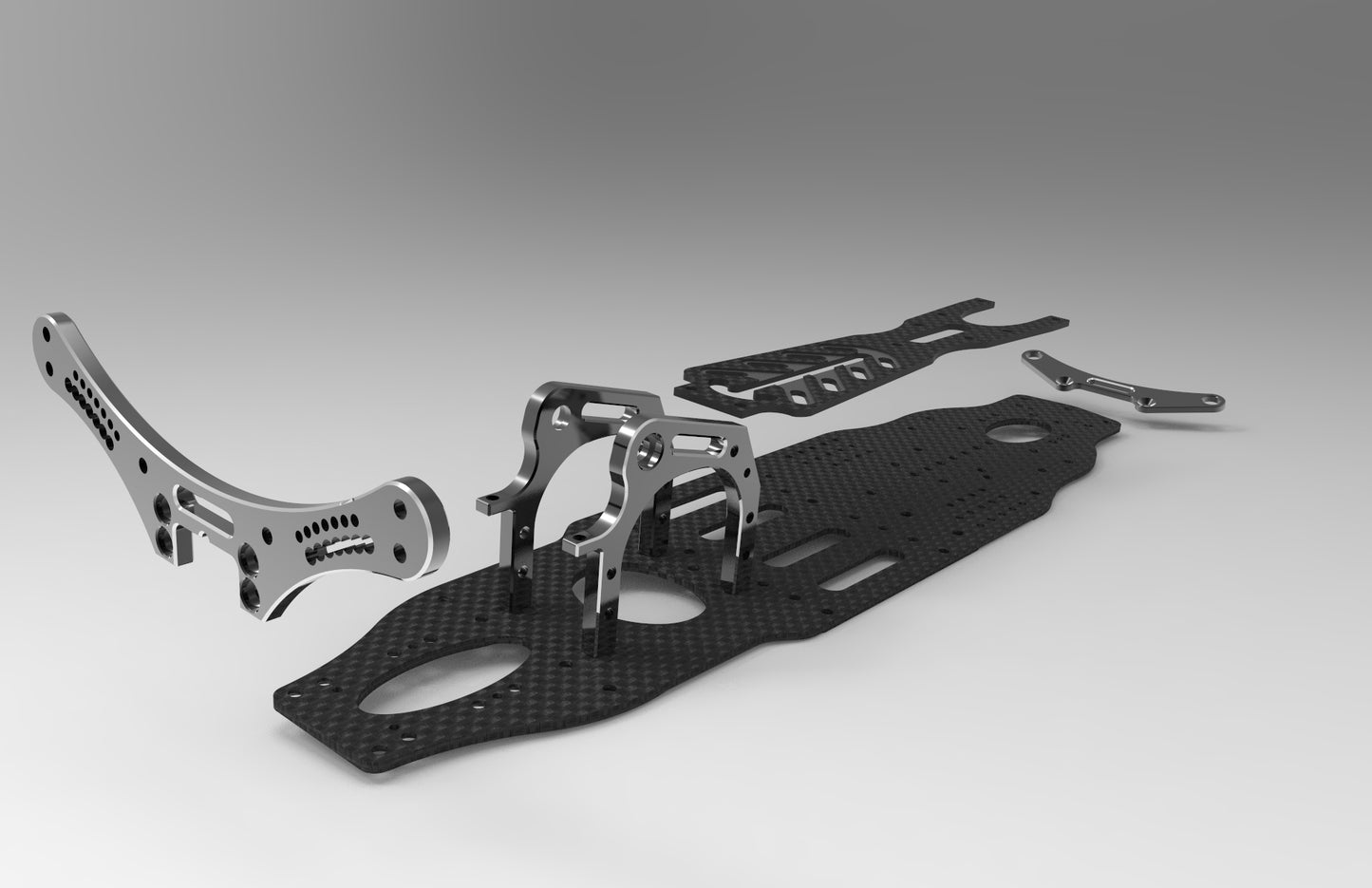 Carbon Fiber Upgrade CNC Option Parts Kit with Metal Servo Mounts for 3Racing Sakura 2017 Version D4 1/10 RC Drift Car